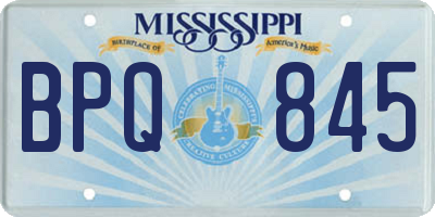 MS license plate BPQ845