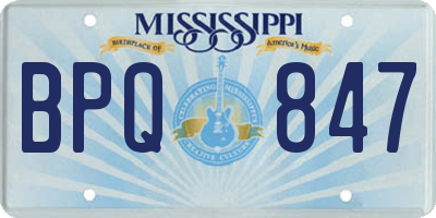 MS license plate BPQ847