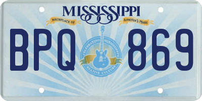 MS license plate BPQ869