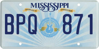 MS license plate BPQ871