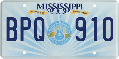 MS license plate BPQ910