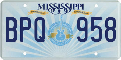 MS license plate BPQ958