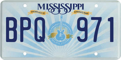 MS license plate BPQ971