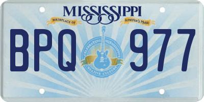 MS license plate BPQ977