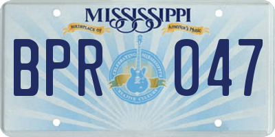 MS license plate BPR047