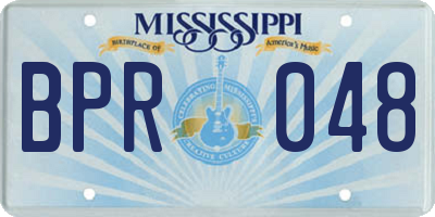 MS license plate BPR048