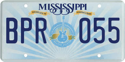 MS license plate BPR055