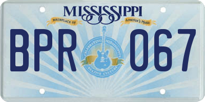 MS license plate BPR067