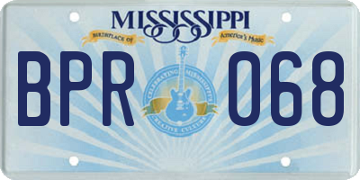 MS license plate BPR068