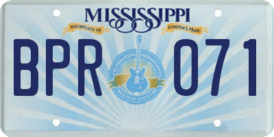 MS license plate BPR071