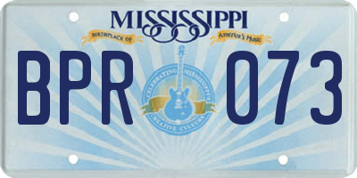 MS license plate BPR073