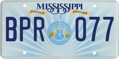MS license plate BPR077
