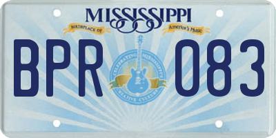 MS license plate BPR083