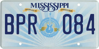 MS license plate BPR084