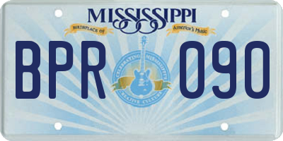 MS license plate BPR090