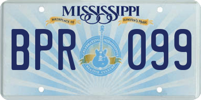 MS license plate BPR099