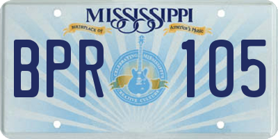 MS license plate BPR105
