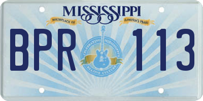MS license plate BPR113