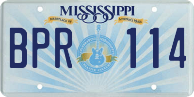 MS license plate BPR114