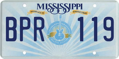 MS license plate BPR119