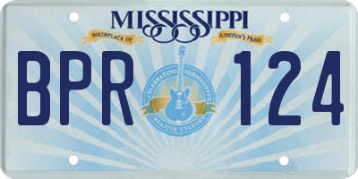 MS license plate BPR124