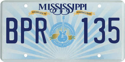 MS license plate BPR135