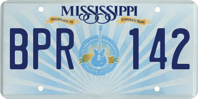 MS license plate BPR142