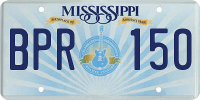 MS license plate BPR150