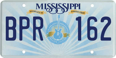 MS license plate BPR162