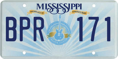 MS license plate BPR171