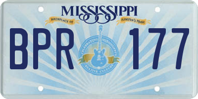 MS license plate BPR177