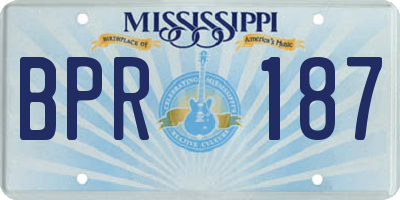 MS license plate BPR187