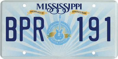 MS license plate BPR191