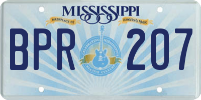 MS license plate BPR207