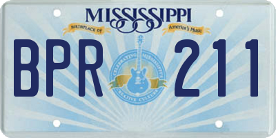 MS license plate BPR211