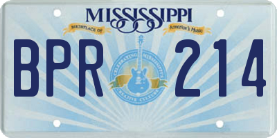 MS license plate BPR214