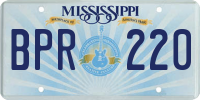 MS license plate BPR220