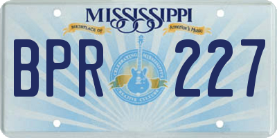 MS license plate BPR227