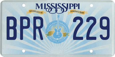 MS license plate BPR229