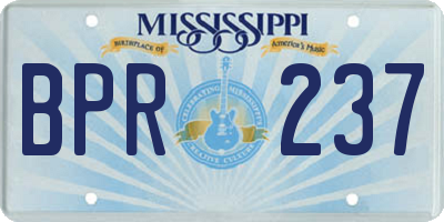 MS license plate BPR237