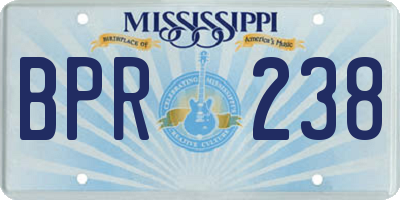 MS license plate BPR238