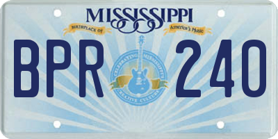 MS license plate BPR240