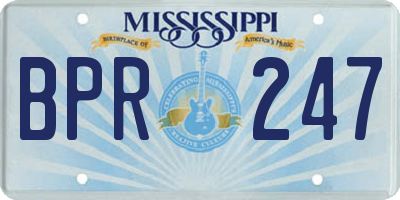 MS license plate BPR247
