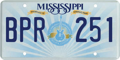 MS license plate BPR251