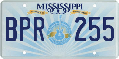 MS license plate BPR255