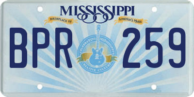 MS license plate BPR259