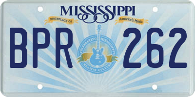 MS license plate BPR262