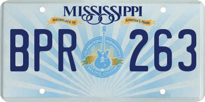 MS license plate BPR263