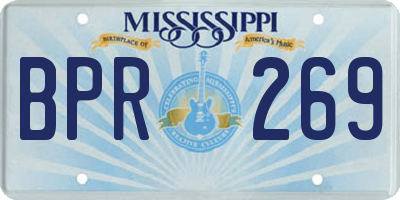 MS license plate BPR269