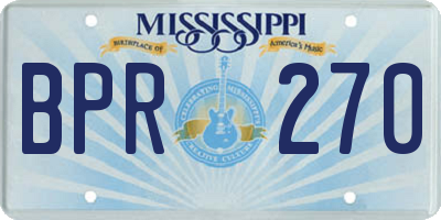 MS license plate BPR270